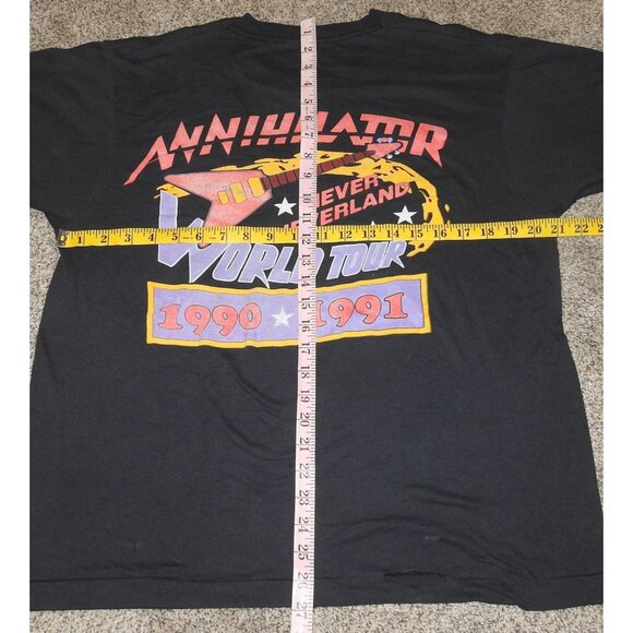Vintage 1990 1991 Annihilator Never Neverland World Tour T-Shirt Large - Picture 8 of 9